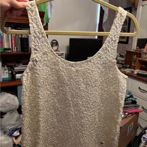 Abercrombie & Fitch Lace Scoop Neck Tank in Ivory